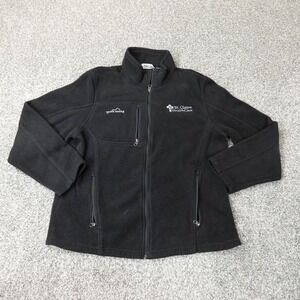 Eddie Bauer Sweater Mens Large Black EB200 Fleece Full Zip Jacket Outdoor‎ Hike